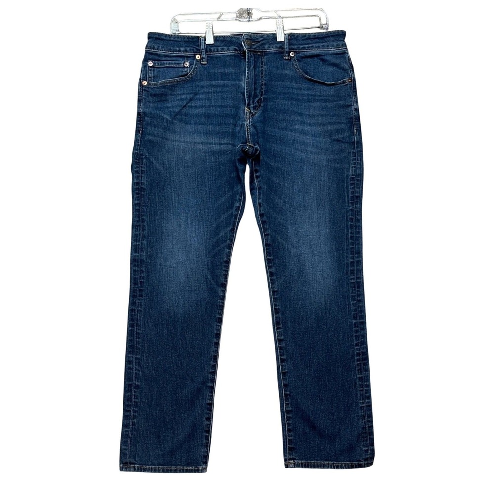 American Eagle Flex Jeans Mens 34x30 Dark Wash Denim 5 Pocket Slim Straight EUC